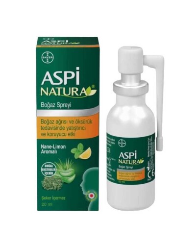 Aspi Natura Boğaz Spreyi Nane-Limon Aromalı 20ml 