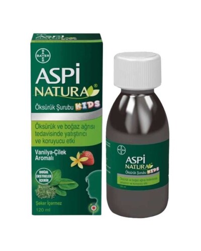 Aspi Natura Kids Öksürük Şurubu Vanilya-Çilek Aromalı 120 ml 