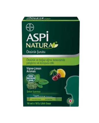 Aspi Natura Öksürük Şurubu Vişne-Limon Aromalı 10ml X 16’Lı Likit Saşe - 1