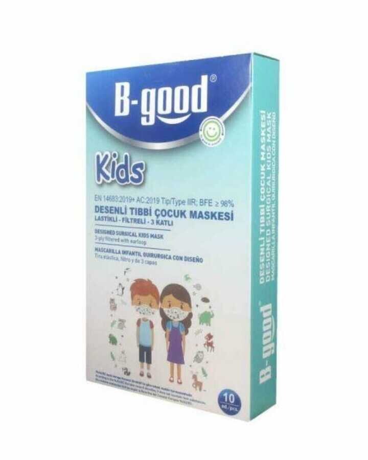 B-Good Kids Desenli Filtreli Çocuk Maskesi 10 Adet - 1