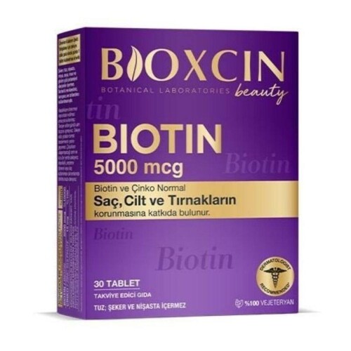 Bioxcin Biotin 5000 mcg Takviye Edici Gıda 30 Tablet - 1