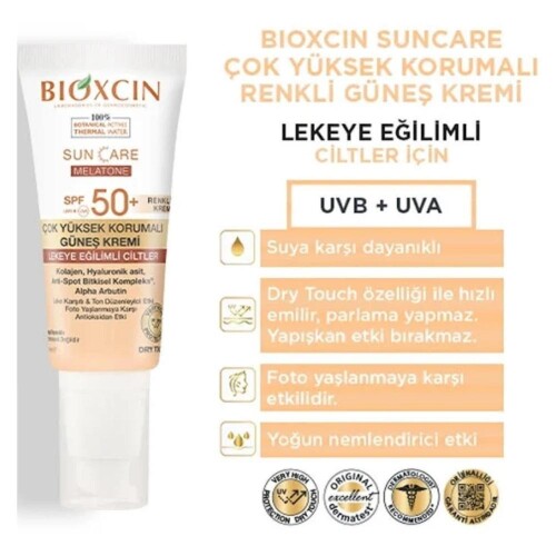 Bioxcin Sun Care Lekeli Ciltler için Güneş Kremi SPF 50+ 50 ml - Renkli - 2