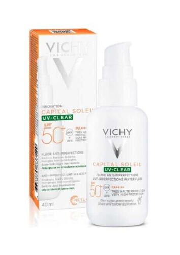 Capital Soleil UV-CLEAR Yağlı Ve Akne Eğilimli Ciltler İçin SPF50+ Güneş Kremi 40ml - 1