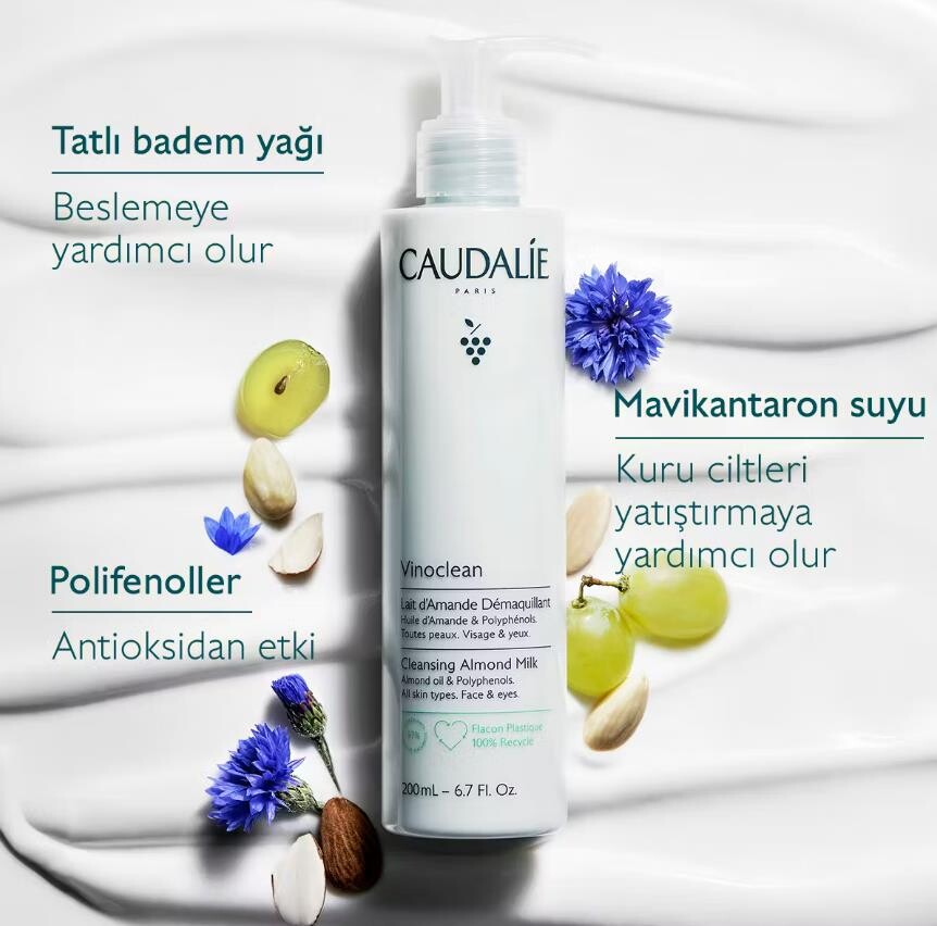 Caudalie Vinoclean Badem Yağlı Temizleme Sütü 200 ml - 2