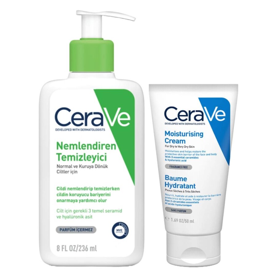 Cerave Nemlendiren Temizleyici 236 Ml+ Nemlendirici Krem 50 Ml Hediyeli - 1