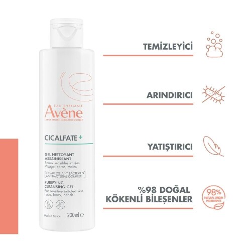 Avene Cicalfate+ Purifying Cleansing Gel Arındırıcı Temizleme Jeli 200ml - 2