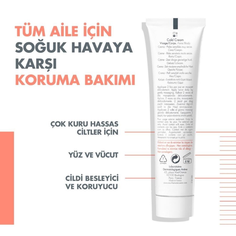 Avene Cold Cream Kuru Ve Çok Kuru Ciltler İçin Nemlendirici Krem 40 ml - 3