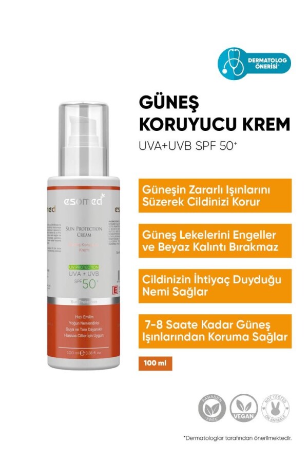 Esomed Nemlendirici Spf50 Uva Uvb Leke Bırakmayan Güneş Kremi 100 Ml - 1