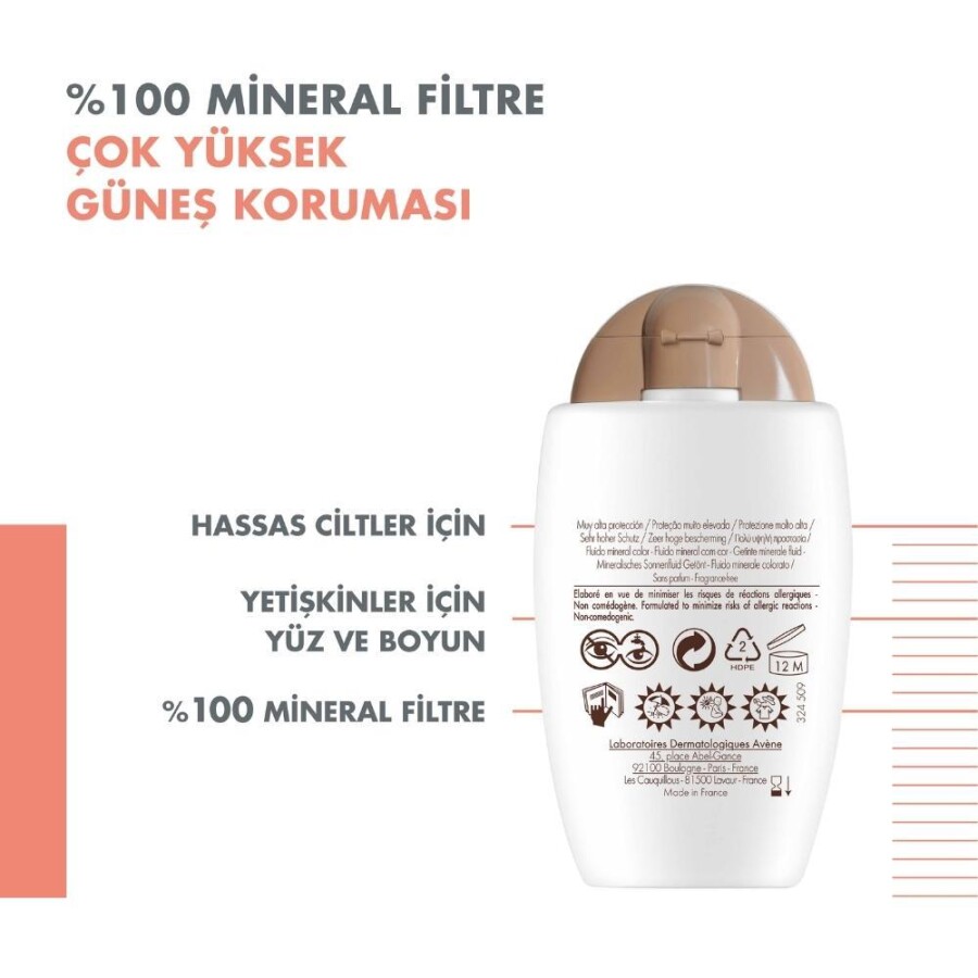 Avene Fluide Mineral Renkli Güneş Kremi Spf50 40 ml - 4