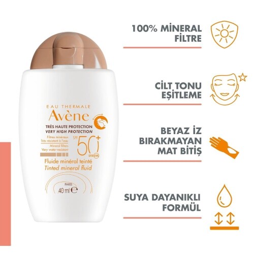 Avene Fluide Mineral Renkli Güneş Kremi Spf50 40 ml - 3