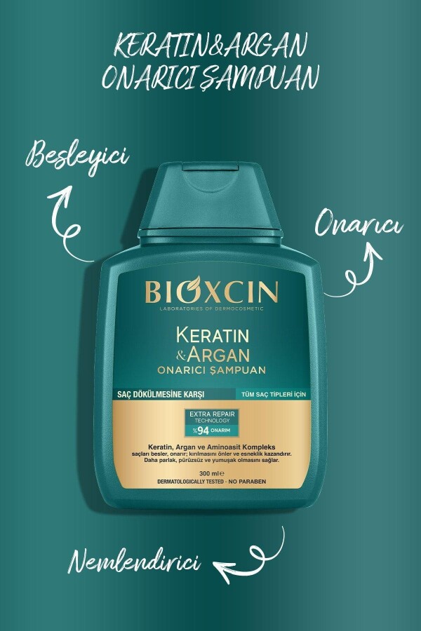 Bioxcin Keratin & Argan Onarıcı Şampuan 300 ml - 5