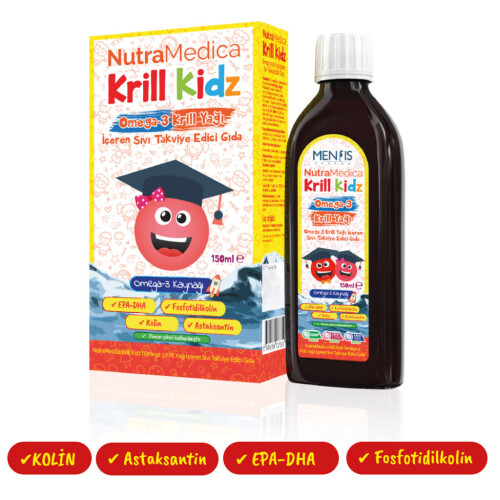 Krill Kidz Omega3 ve Krill Yağı İçeren Takviye Edici Gıda 150ml 