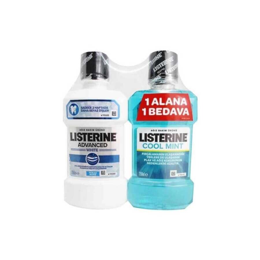 Listerine Advanced White 250 ml + Cool Mint 250 ml HEDİYE - 1