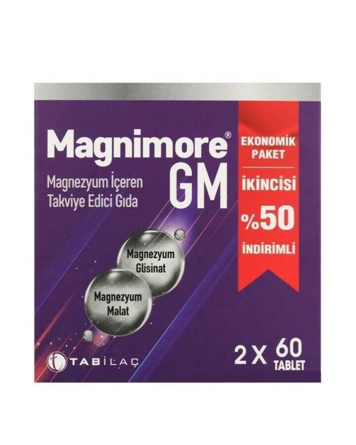 Magnimore GM Magnezyum 2x60 Tablet- 2.si %50 İndirimli - 1