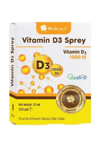 Medicago Vitamin D3 Sprey 1000 IU 30 Ml 