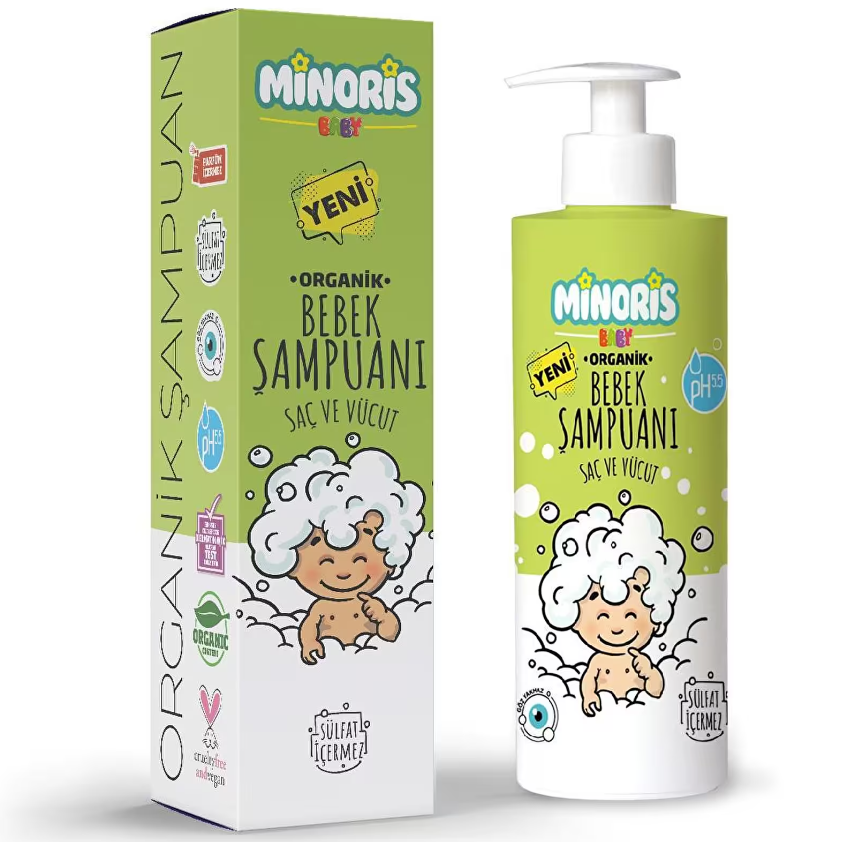 Minoris Baby Organik Saç Ve Vücut Şampuanı 400 ml - 1