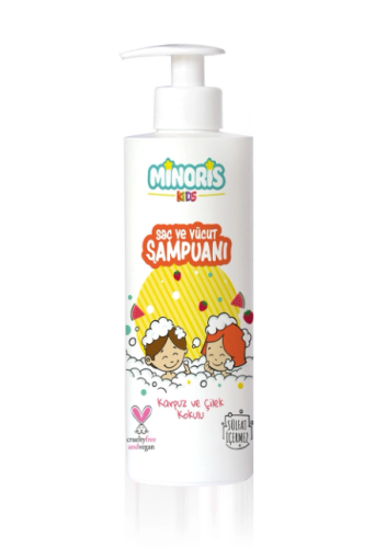 Minoris Kids Organik Saç Ve Vücut Şampuanı Karpuz Ve Çilek Kokulu 400ml - 1