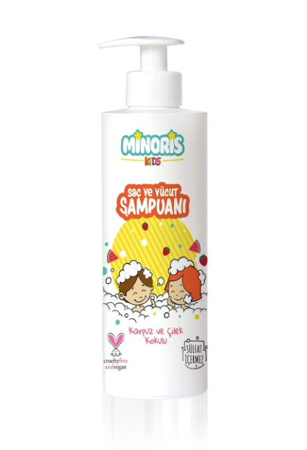 Minoris Kids Organik Saç Ve Vücut Şampuanı Karpuz Ve Çilek Kokulu 400ml - 1