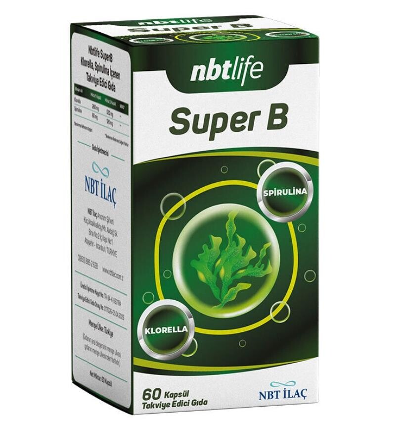 Nbt Life Superb Kolrella, Spirulina İçeren Takviye Edici Gıda 60 Kapsül - 1