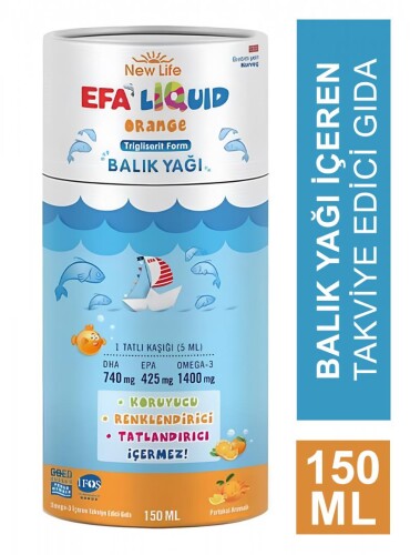 New Life Efa Liquid Balık Yağı Sıvı 150 ml - Portakal - 2