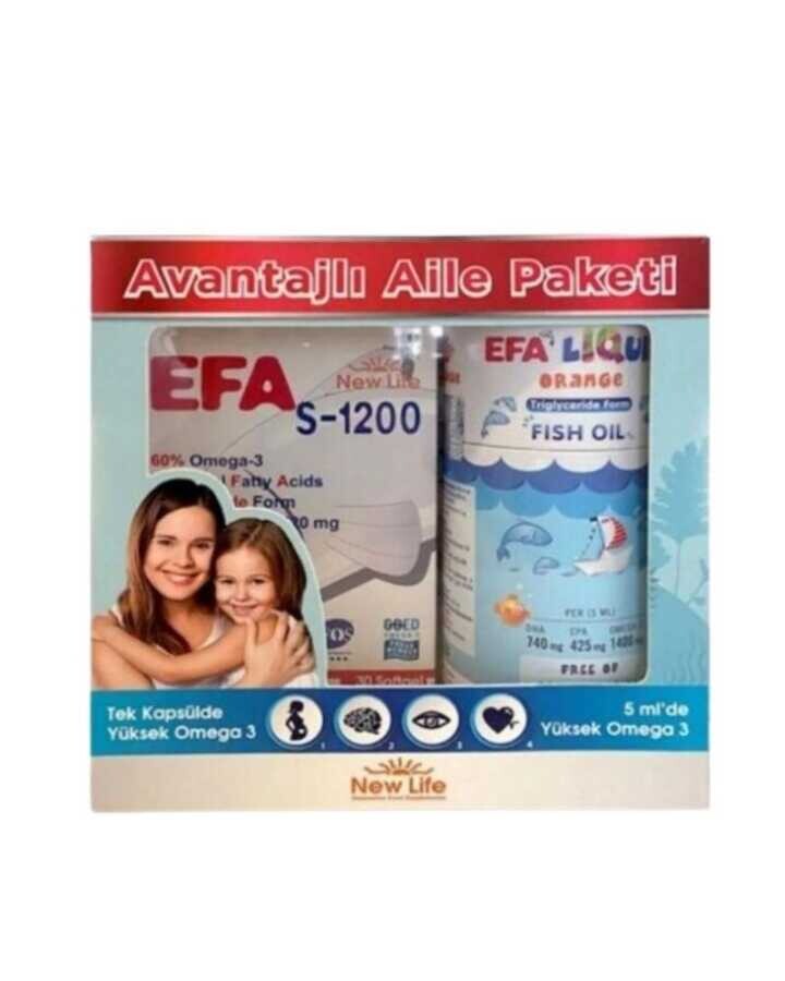 New Life Efa S-1200 30 Kapsül & Efa Liquid Portakal 150 ml Avantajlı Paket - 1