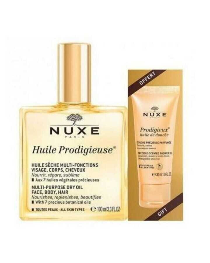 Nuxe Huile Prodigieuse Çok Amaçlı Kuru Yağ 100 ml + Duş Jeli 30 ml - 1