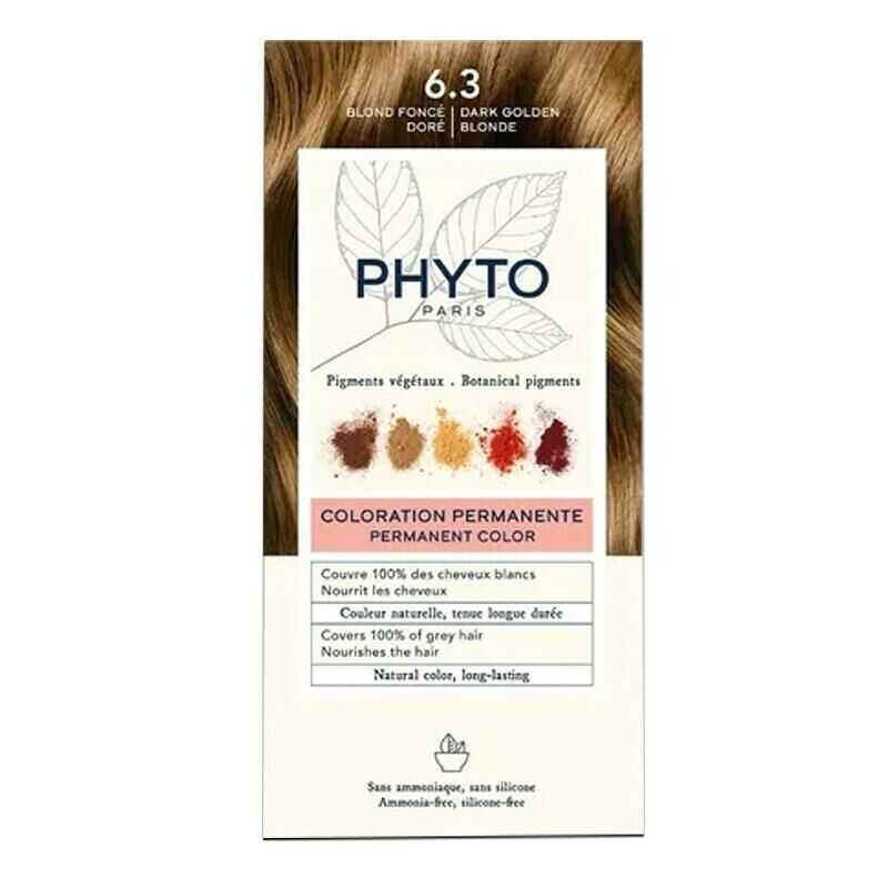 Phyto Phytocolor Bitkisel Saç Boyası - 6.3 Koyu Kumral Dore Yeni Formül - 1