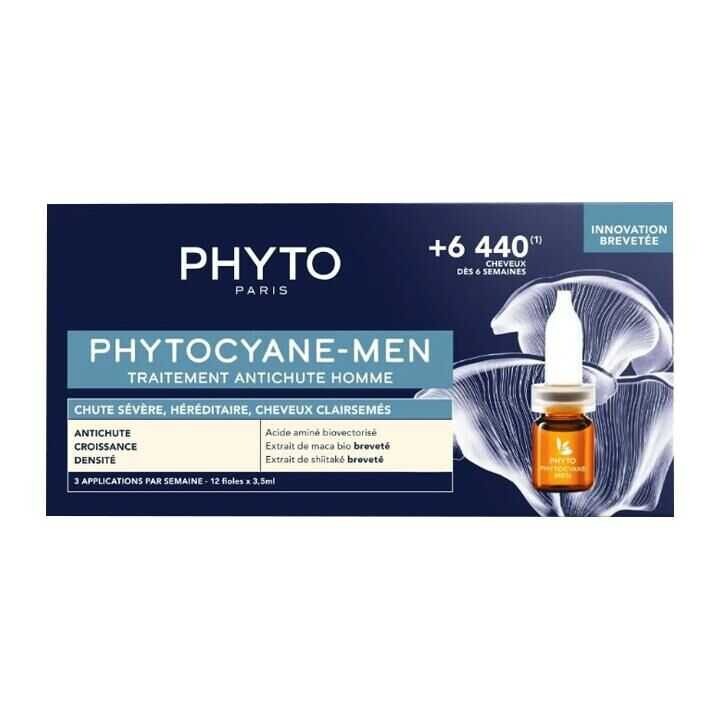 Phyto Phytocyane-Men Erkekler İçin Saç Dökülme Karşıtı Bakım 12 Ampül x 3,5 ml - 1