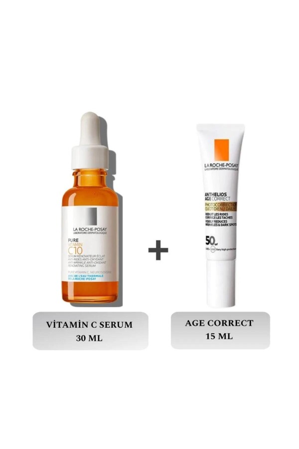 Pure Vitamin C10 Serum 30 Ml + Anthelios Age Correct Spf50 Güneş Kremi 15 Ml - 1