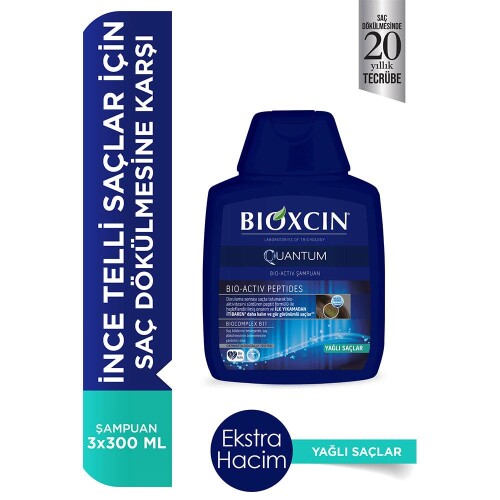 Bioxcin Quantum Yağlı Saçlar İçin Şampuan 3x300ml - 2