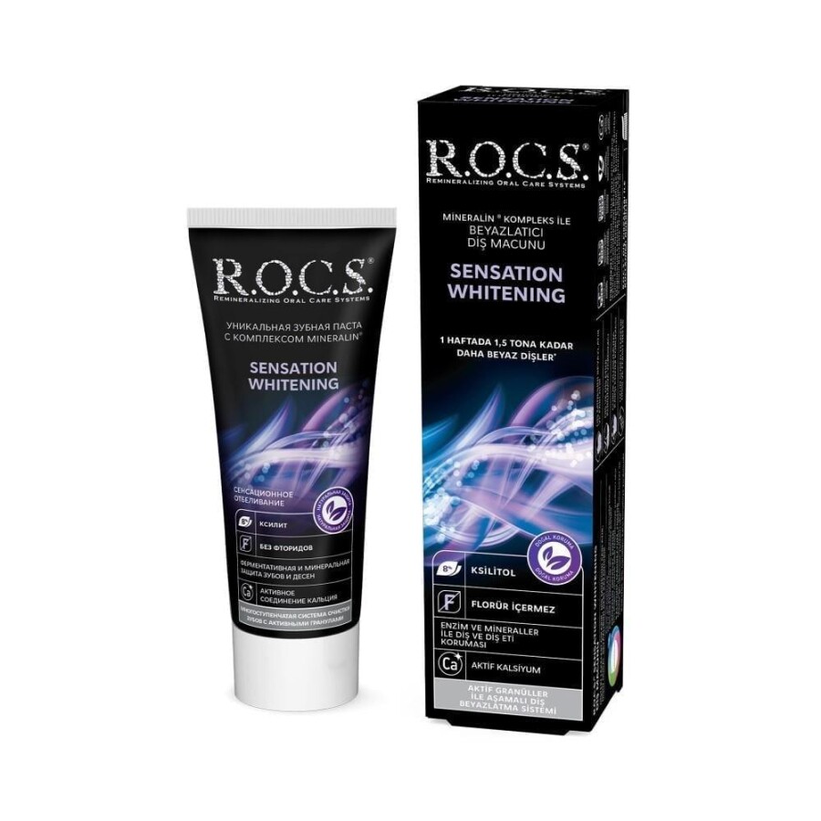 ROCS Sensation Whitening Beyazlatıcı Parlatıcı Diş Macunu 60ml - 1