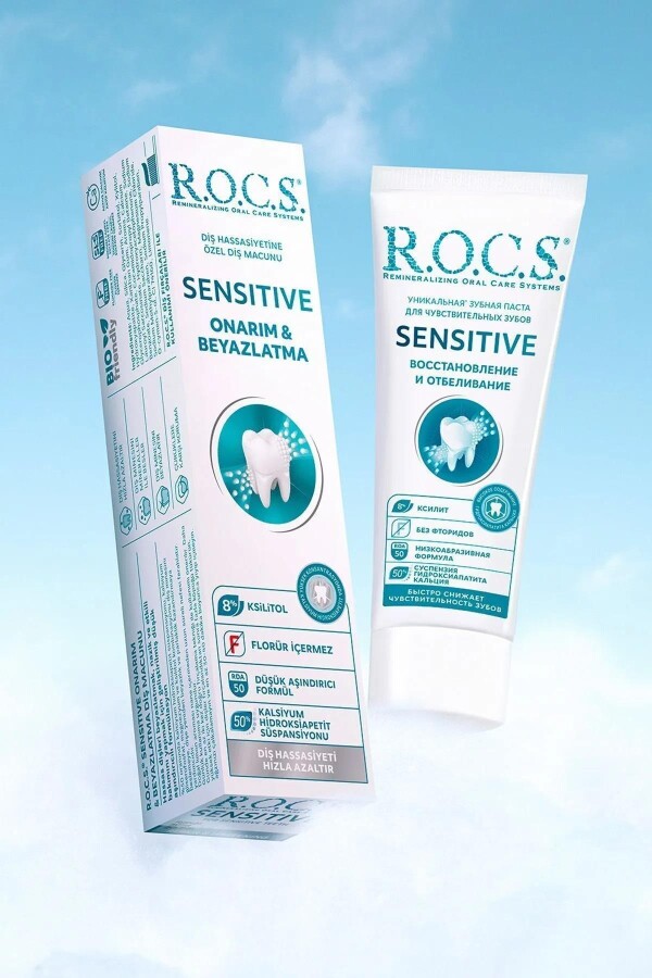 Rocs Sensitive Hassas Dişler İçin Beyazlatırıcı Diş Macunu 75 ml - 1