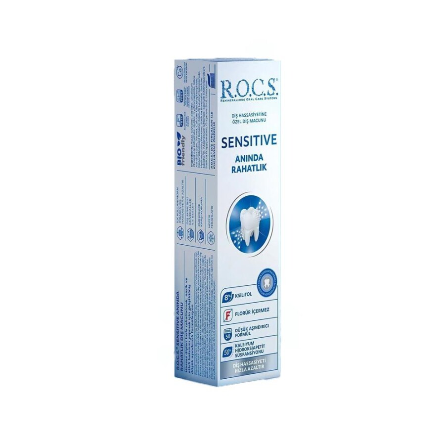 Rocs Sensitive Hassasiyete Karşı Diş Macunu 75ml - 1