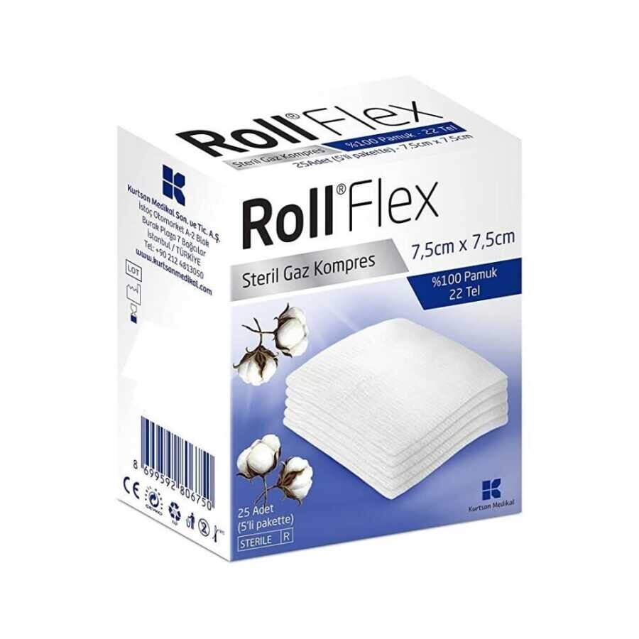 Roll Flex Steril Gaz Kompres 7,5cm x 7,5cm 25'li - 1