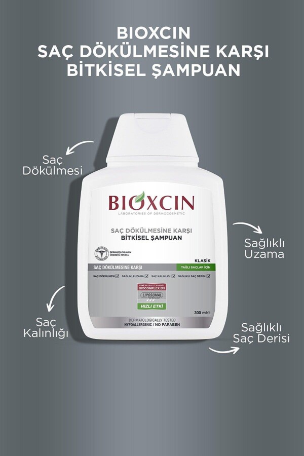 Bioxcin Saç Dökülmasine Karşı Bitkisel Şampuan 3 Al 2 Öde Yağlı Saçlar İçin 3X300ml - 3