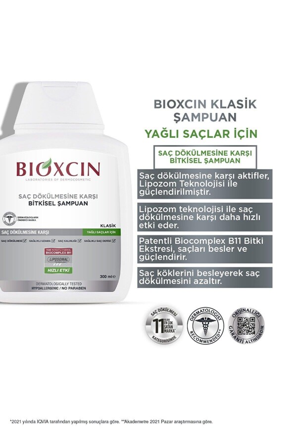 Bioxcin Saç Dökülmasine Karşı Bitkisel Şampuan 3 Al 2 Öde Yağlı Saçlar İçin 3X300ml - 2