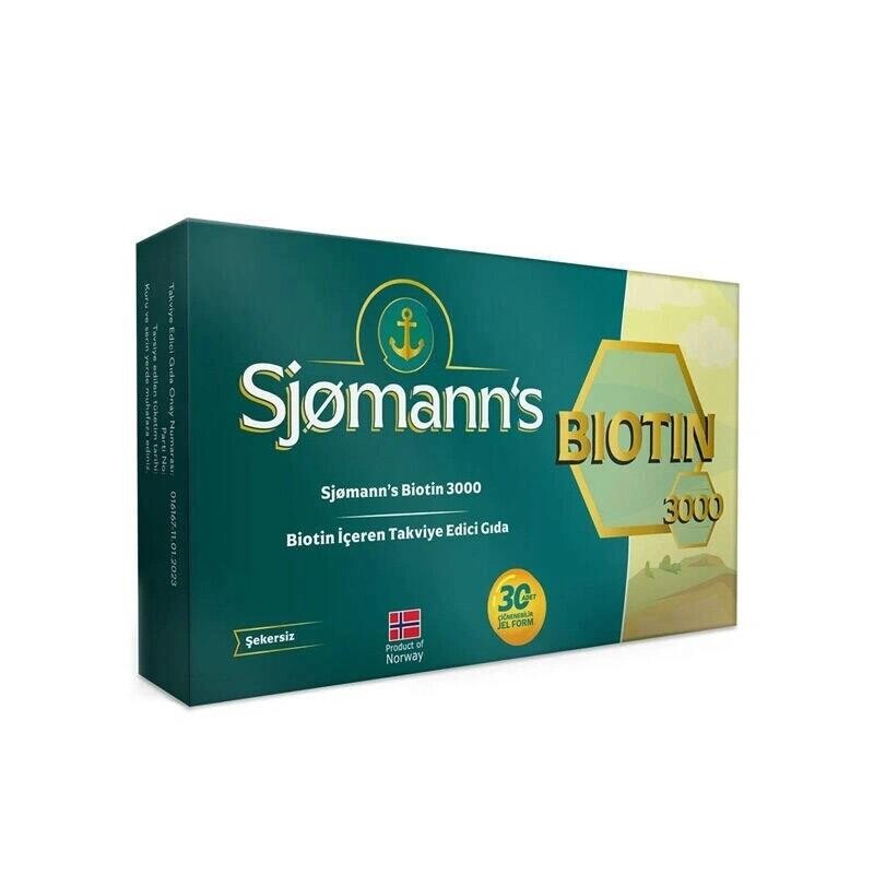 Sjomann's Biotin 3000 mcg 30 Çiğnenebilir Jel Form - 1