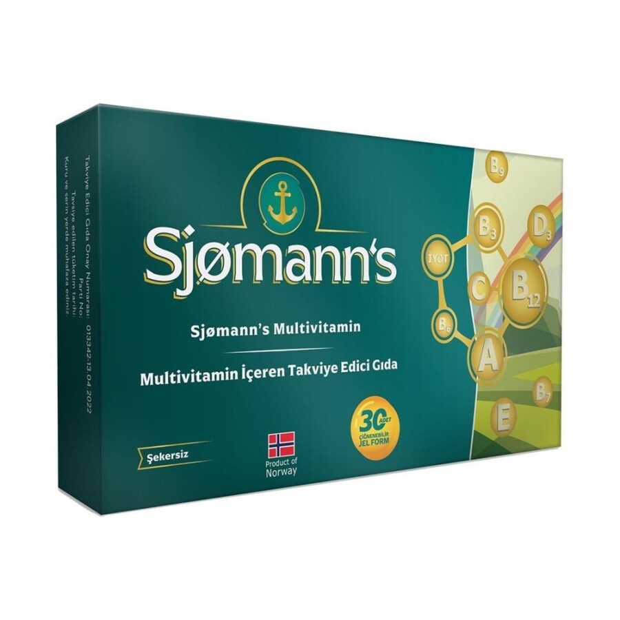 Sjomann's Multivitamin İçeren Takviye Edici Gıda 30 Tablet - 1