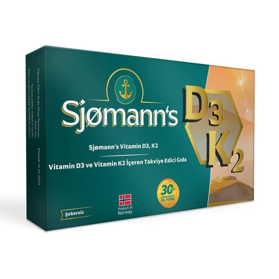 Sjomann's Vitamin D3K2 30 Çiğnenebilir Jel Tablet - 1