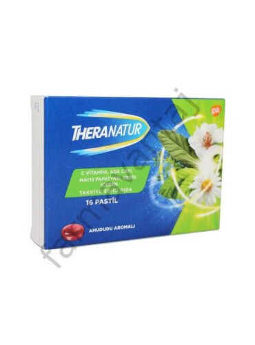 Theranatur C Vitamini Ve Bitkisel Ekstreler İçeren Ahududu Aromalı Takviye Edici Gıda 16 Pastil 