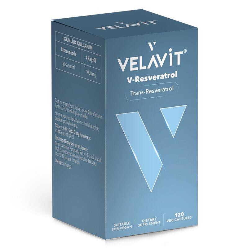 Velavit V-Resveratrol Takviye Edici Gıda 120 Kapsül - 1