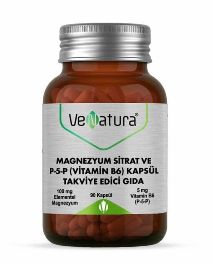 VeNatura Magnezyum Sitrat ve P5P (Vitamin B6) 90 Kapsül - 1