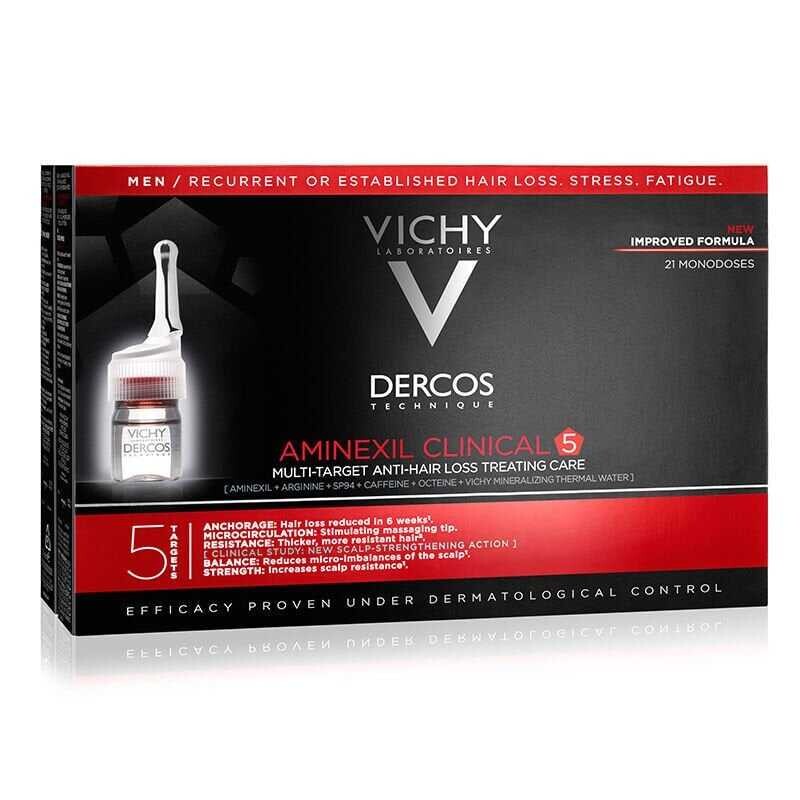 Vichy Dercos Aminexil Clinical 5 21x6ml - Erkekler için Saç Dökülmesine Karşı Serum - 1