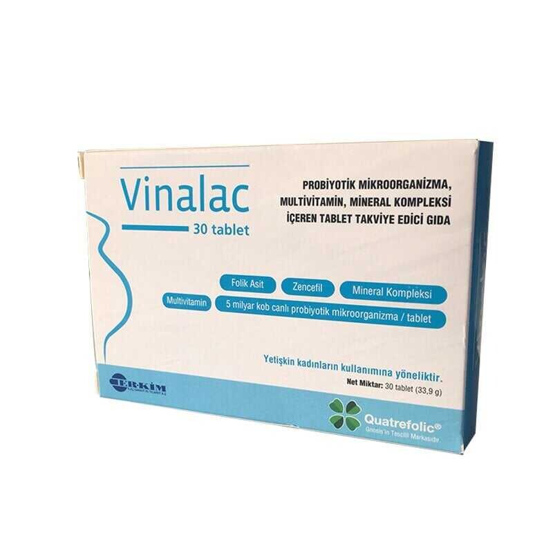 Vinalac Probiyotik, Multivitamin ve Mineraller İçeren Takviye Edici Gıda 30 Tablet - 1