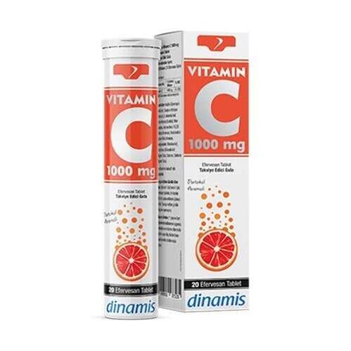 Vitamin C Portakal Aromalı Takviye Edici Gıda 1000mg 20 Efervesan Tablet - 1