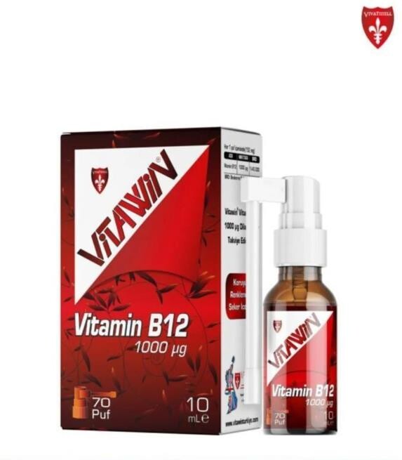 Vitawin Vitamin B12 Dilaltı Sprey Takviye Edici Gıda 1000 Mcg 10 Ml Şişe - 1