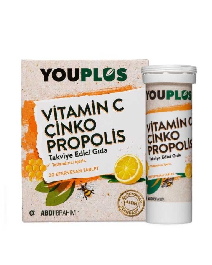 Youplus Vitamin C Çinko Propolis 20 Efervesan Tablet - 1